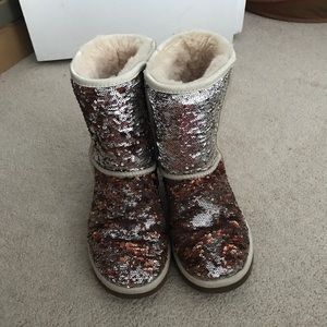 Changing color sequin uggs; make any offer!